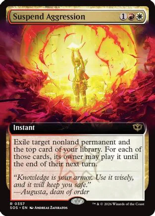 Suspend Aggression (Extended Art) (SOS-357)  Foil - Secrets of Strixhaven