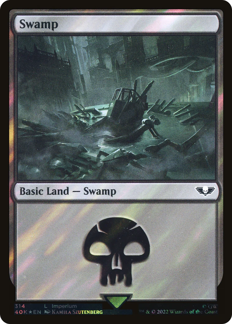 Swamp (314) (Surge Foil) (40K-314)  Foil - Warhammer 40,000 Commander