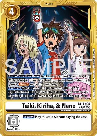 Taiki, Kiriha, & Nene (Alternate Art) (BT11-095) - Advanced Booster Digimon Generation Foil