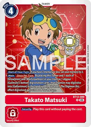 Takato Matsuki - BT12-089 (Reprint) (BT12-089) - Advanced Booster Digimon Generation Foil