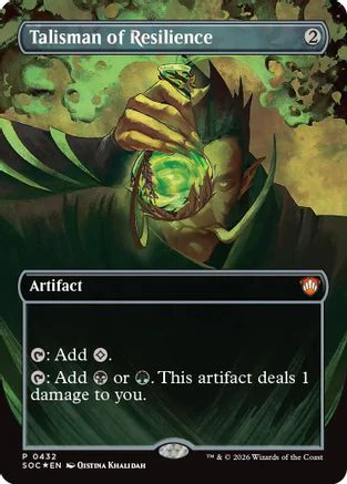 Talisman of Resilience (Borderless) (SOC-432)  Foil - Commander: Secrets of Strixhaven