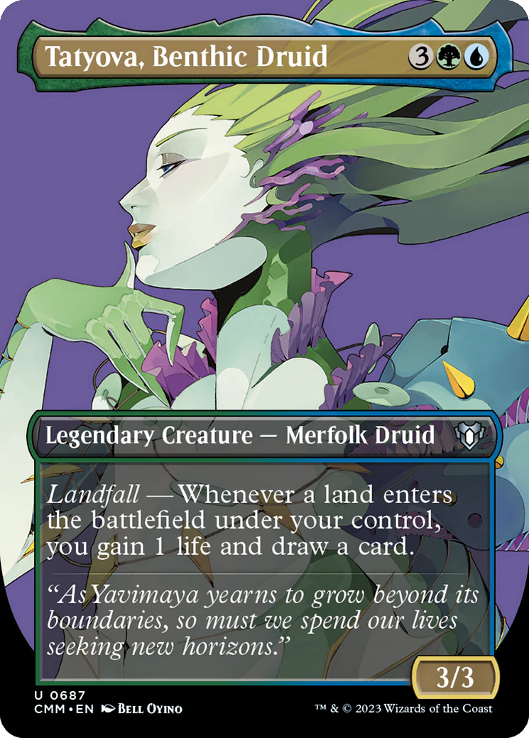 Tatyova, Benthic Druid (Borderless) (CMM-687)  Foil - Commander Masters