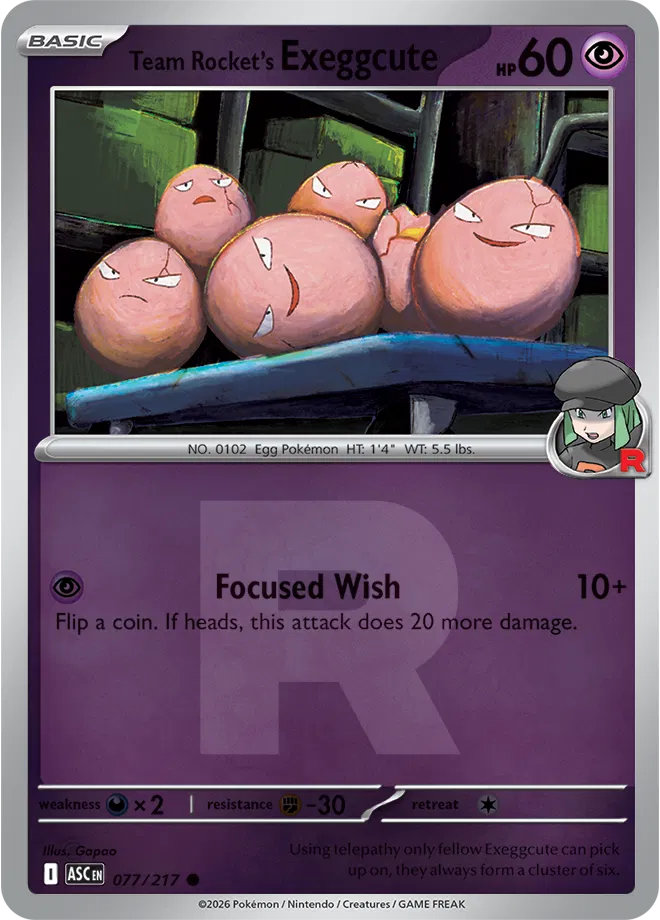 Team Rocket's exeggcute (Team Rocket) 077  - Reverse Holofoil ME Ascended Heroes - Common