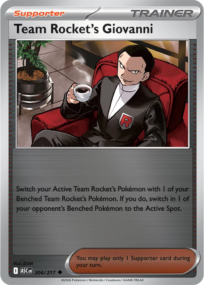 Team Rocket's Giovanni 204  - Reverse Holofoil ME Ascended Heroes - Uncommon
