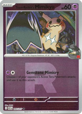 Team Rocket's Mimikyu (Team Rocket) 097/217 - Reverse Holofoil ME Ascended Heroes