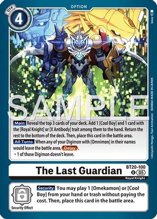 The Last Guardian (Foil Reprint) (BT20-100) - Advanced Booster Digimon Generation Foil