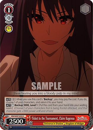 Ticket to the Tournament, Claire Kagenou (EIS/SX07-033) - The Eminence in Shadow