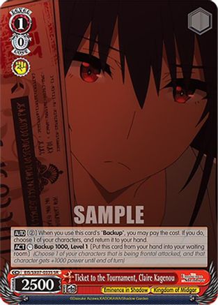 Ticket to the Tournament, Claire Kagenou (SR) (EIS/SX07-033S) - The Eminence in Shadow