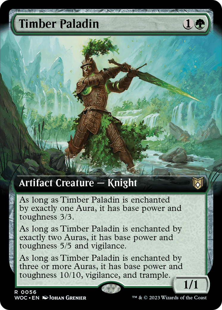 Timber Paladin (Extended Art) (WOC-056)  - Wilds of Eldraine Commander: (Extended Art)