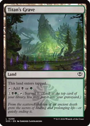 Titan's Grave (SOS-266) Foil - Secrets of Strixhaven