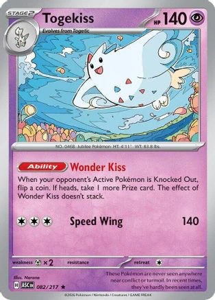 Togekiss 082/217  - Reverse Holofoil ME Ascended Heroes - Rare