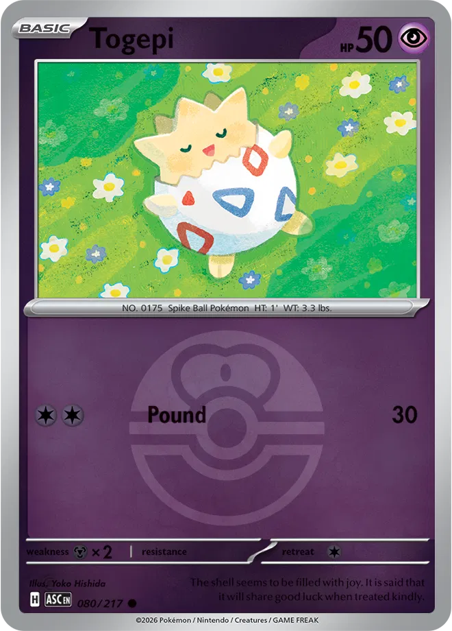 Togepi (Love Ball) 080  - Reverse Holofoil ME Ascended Heroes - Common