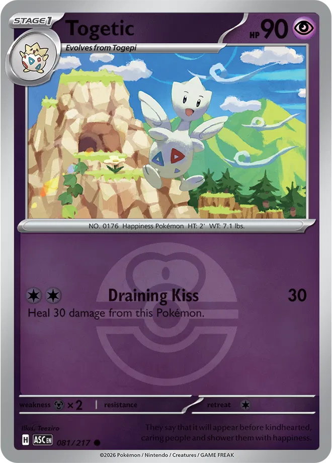 Togetic (Love Ball) 081  - Reverse Holofoil ME Ascended Heroes - Common