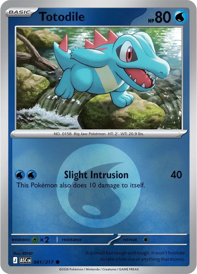 Totodile (Energy Symbol Pattern) 041/217  - Reverse Holofoil ME Ascended Heroes - Common