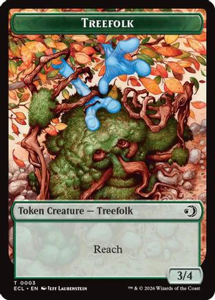 Treefolk // Goblin Double-Sided Token (ECL-3 // 6)  Foil - Lorwyn Eclipsed