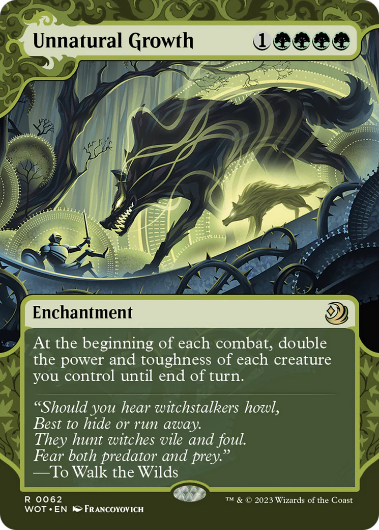 Unnatural Growth (WOT-062)  Foil - Wilds of Eldraine: Enchanting Tales: (Showcase) (Borderless)