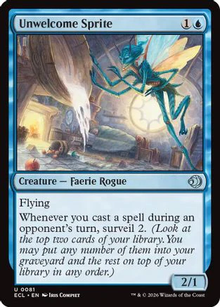 Unwelcome Sprite (ECL-081)  - Lorwyn Eclipsed