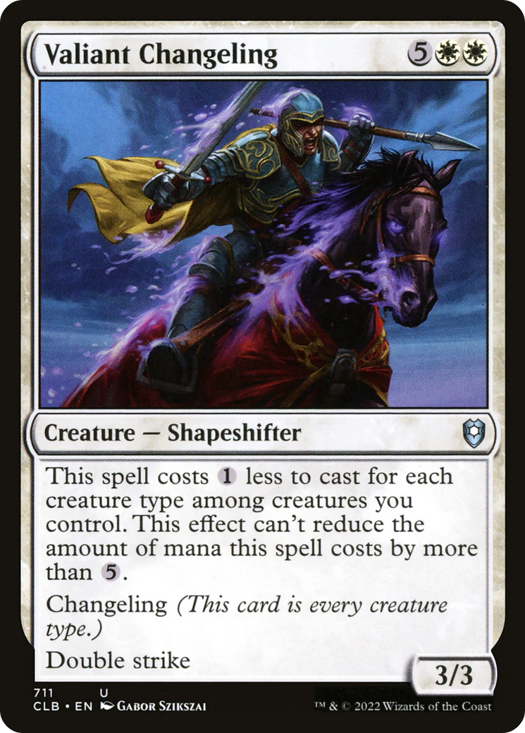 Valiant Changeling (CLB-711)  - Commander Legends: Battle for Baldur's Gate