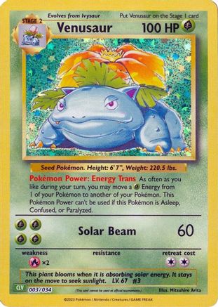 Venusaur 003/034  - Holofoil Trading Card Game Classic - Classic Collection