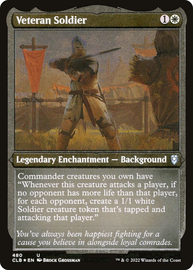 Veteran Soldier (CLB-480)  Etched Foil - Commander Legends: Battle for Baldur's Gate