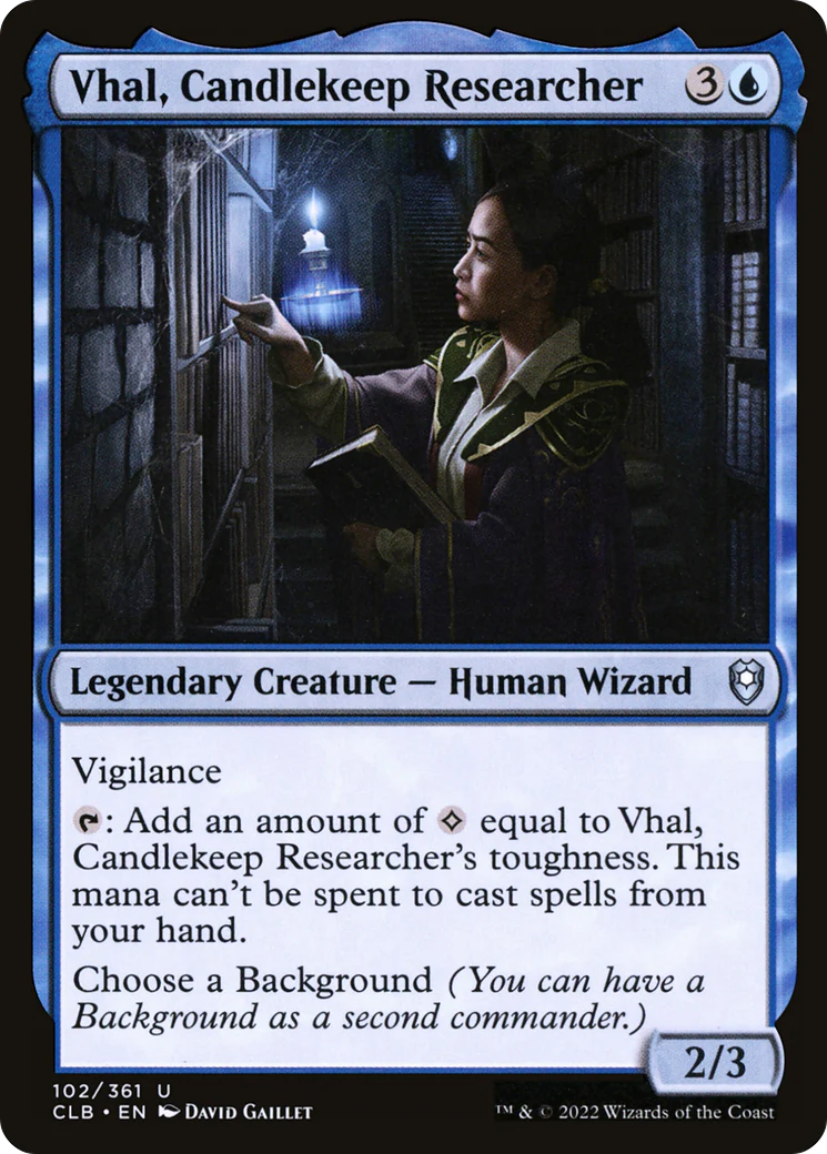 Vhal, Candlekeep Researcher (CLB-102)  Foil - Commander Legends: Battle for Baldur's Gate