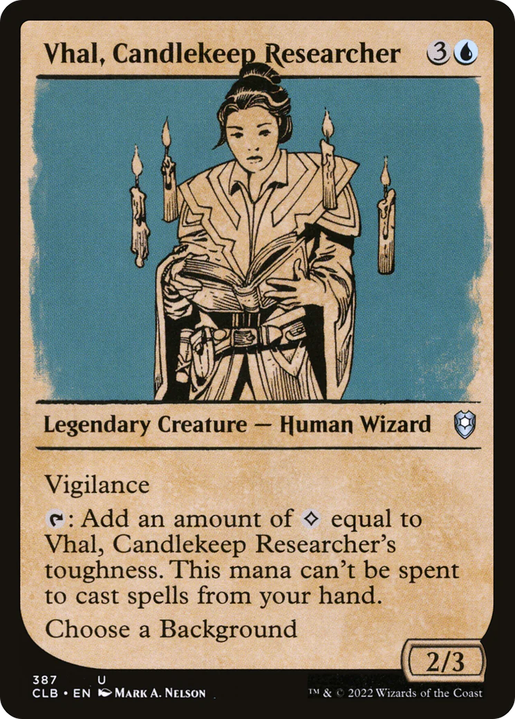 Vhal, Candlekeep Researcher (Showcase) (CLB-387)  Foil - Commander Legends: Battle for Baldur's Gate: (Showcase)