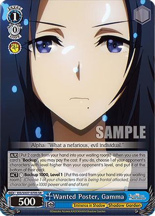 Wanted Poster, Gamma (SR) (EIS/SX07-070S) - The Eminence in Shadow