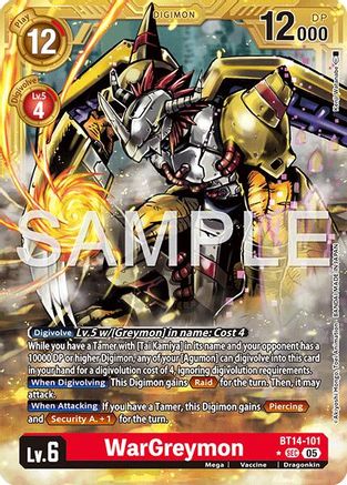 WarGreymon - BT14-101 (Gold Border) (BT14-101) - Advanced Booster Digimon Generation Foil