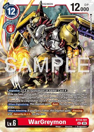 WarGreymon - BT14-101 (Reprint) (BT14-101) - Advanced Booster Digimon Generation Foil