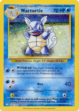 Wartortle 002/034  - Holofoil Trading Card Game Classic - Classic Collection