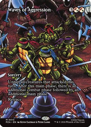 Waves of Aggression (Borderless) (PZA-013)  - Teenage Mutant Ninja Turtles Eternal-Legal