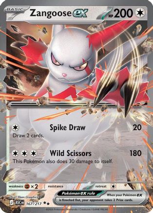 Zangoose ex 167/217  - Holofoil ME Ascended Heroes - Double Rare