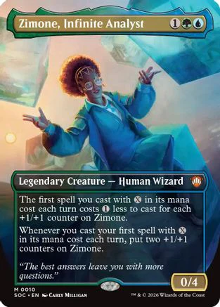 Zimone, Infinite Analyst (Borderless) (SOC-010)  Foil - Commander: Secrets of Strixhaven